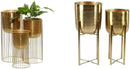 Deco 79 Metal Deep Recessed Dome Planter, Set of 3 24", 20", 16" H, Gold & CosmoLiving by Cosmopolitan Metal Indoor Outdoor Dome Planter with Removable Stand, Set of 2 19", 22" H, Gold by GreenHaven Gardens
