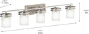Kichler Hendrik 43" Vanity Light in Brushed Nickel, 5-Light Modern Bathroom Vanity with Satin Etched Cased Opal Glass, (43" W x 7.75" H), 5085NI by CozyNest Decor
