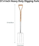 Berry&Bird Garden Digging Fork, 37.4" Stainless Steel Garden Spading Fork with D-Grip Handle, 4-Tine Heavy Duty Long Handled Pitchfork with Ash Wood Handle for Digging, Planting, Cultivating, Aerating by GreenHaven Gardens