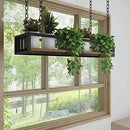 Growers Hanging Wood Basket Planter with Chain Indoor Outdoor Flower Plant Pot Home Garden Balcony Bar Cafe Decoration (L48''XW10''XH6'') by CozyNest Decor