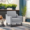 VINGLI Mid Century Modern Accent Chair, Light Grey Fabric Accent Chairs for Living Room Upholstered Armchair with Scooped Arms for Bedroom, Apartment, Studio, Office, Waiting Room by CozyNest Decor