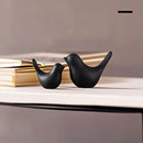 Small Animal Statues, Black Bird Figurines Home Decor, Modern Home Decorative, Ceramic Decor for Office Desktop, Bookshelf, Bedroom, Living Room, Cabinets, Coffee Table(Black 2 Pcs) by CozyNest Decor