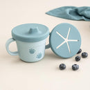 Done by Deer Elphee Blue Snack & Sippy Cup – Spill-Proof Toddler Cup with Soft Spout, Easy-Grip Handles, and Snap-On Lid – Perfect for 6-Month-Olds by TinyTreasures Baby Boutique