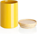 Sweejar Kitchen Canisters Ceramic Food Storage Jar, Stackable Containers with Airtight Seal Wooden Lid for Serving Coffee Bean, Flour, Tea, Cookies and More - 58 Fl Oz(Yellow) by CozyNest Decor