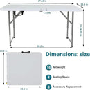4FT Folding Table, Height Adjustable Table, Heavy Duty Plastic Tables Portable Fold-in-Half Utility Table w/Handle & Lock for Camping BBQ Party Banquet Wedding Market Events, 330LBS by GreenHaven Gardens