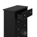 Storkcraft Crescent 4 Drawer Chest (Black) – GREENGUARD Gold Certified, Easy-to-Match Chest of Drawers for Nursery and Kids Bedroom, Dresser Organizer for Children’s Bedroom by TinyTreasures Baby Boutique