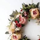 Peony Spring Wreath for Front Door, Handmade Pink Floral Wreath Artificial Spring Garland Wreath for Front Door Wall Wedding Party Home Deco by CozyNest Decor