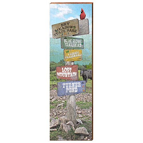 Sky Meadows State Park Directional Sign Home Decor Art Print on Real Wood