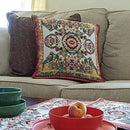 Tache Rococo Elegant Ornate Ivory Colorful Paisley Cotton Linen 18x18 Tapestry Woven Cushion Throw Pillow Cover 2 Pieces by CozyNest Decor