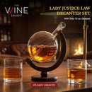 Lady Justice Law U.S. Constitution Whiskey & Wine Decanter Set - 850ml by The Wine Savant