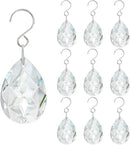 10pcs 38mm Clear Crystal Teardrops Chandelier Parts,Chandelier Crystal Prisms Pendants with Hook,Hanging Crystals for Lamp Window Christmas Tree Decoration Suncatcher by GreenHaven Gardens