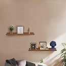 AZSKY Floating Nursery Book Shelves Light Fair Pale Walnut Rustic Picture Photo Ledge Shelves Wall Mounted Wooden Display Shelf for Bathroom Bedroom Kitchen 24 Inch Wall Shelves a Set of 2 by CozyNest Decor