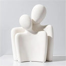 Hugging Couple Statues Ceramic Lover Figurine Characters Coffee Table Decor (White) by CozyNest Decor