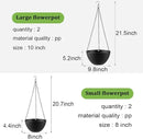 Hanging Planters for Indoor Outdoor Plants 8/10 Inch, 4 Packs Plant Hanger with Drainage Holes, Hanging Basket Flower Pot Perfect for Home, Office and Garden, Black by GreenHaven Gardens