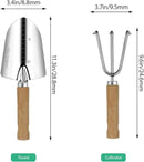 LeMotech Garden Tool Set, 2Pcs Gardening Hand Tools, Stainless Steel Trowel and Cultivator with Handle, Outdoor Gardening Kit for Women Men by GreenHaven Gardens
