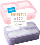 Kids Glitter Snack Container - Mini Bento Lunch-Box, Small Leakproof Container Boxes for Toddlers Girls Snacks Lunches, 3 Compartment - School Daycare Portion Containers, Pink Purple Sparkle Set of 2 by TinyTreasures Baby Boutique