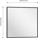 Black Bathroom Mirror for Wall, 30x30 Inch Rectangle Mirrors with Metal Frame, Modern Vanity Wall Square Mirror for Bathroom Living Room, Entryway Hangs Horizontal or Vertical by CozyNest Decor