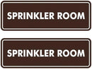 Signs ByLITA Standard Sprinkler Room Sign (Dark Brown) - Medium 2 Pack by GreenHaven Gardens