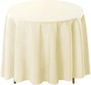 Surmente Ivory Tablecloth for Round Tables, 120-inch Round Table Cloths for Weddings, Banquets, or Restaurants by CozyNest Decor