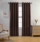 MIUCO Blackout Curtains Jacquard Textured Grommet Curtains for Living Room 2 Panels 52x84 Inch Long Chocolate by TinyTreasures Baby Boutique