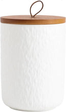 Black White Ceramic Coffee Canister Tea Canister with Seal Wood Lid, Airtight Coffee Storage Container for Coffee Bean, Ground Coffee, Sugar, Cookie Candy jar (White, 800ml) by CozyNest Decor