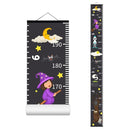 Baby Height Growth Chart - Canvas Height Chart for Kids Baby Child Toddler Boys Girls Growth Chart for Wall Room Nursery Decor Hangable and Removable Measuring Wall Ruler (Witch, Black Wood) by TinyTreasures Baby Boutique