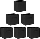 GhvyenntteS Storage Cubes 6 Pack, 11 Inch Cube Storage Bins with Dual Handles, Collapsible Heavy Duty Fabric Bins for Shelves Closet, Baskets for Organizing Clothes Bedding Toys Books (Black) by CozyNest Decor
