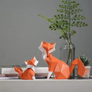 HAUCOZE Fox Figurine Gifts Geometric Sculpture Decor Animal Gifts Statue Polyresin Arts 4.0 inch by CozyNest Decor