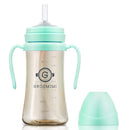 GROSMIMI Spill Proof no Spill Magic Sippy Cup with Straw with Handle for Baby and Toddlers, Customizable, PPSU, BPA Free 10 oz (Aqua green) by TinyTreasures Baby Boutique