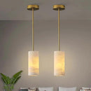 Alabaster Pendant Light Kitchen Island, H-9.5in Brass Pendant Light Fixtures with Natural Marble Shade, Adjustable Ceiling Pendant for Dining Room, Living Room, Bedroom & Bathroom by CozyNest Decor