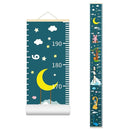 Baby Height Growth Chart - Canvas Height Chart for Kids Baby Child Toddler Boys Girls Growth Chart for Wall Room Nursery Decor Hangable and Removable Measuring Wall Ruler (Moon Rabbit, Beige Wood) by TinyTreasures Baby Boutique