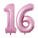 GOER Number 16 Balloons for 16th Birthday Sweet 16 Party Decorations,42 Inch Jumbo Foil Helium 61 Balloons for 61st Birthday Party Decoration (Light Pink) by TinyTreasures Baby Boutique