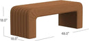 Modern Arch Channel Bedroom Bench Ottoman, 48" Entryway Bench and Shoe Rack, Soft Cushion Bench for Bedroom End of Bed, Ottoman Bench for Living Room, Bedroom, Entryway (Beach Rust Velvet) by CozyNest Decor