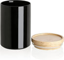 Sweejar Kitchen Canisters Ceramic Food Storage Jar, Stackable Containers with Airtight Seal Wooden Lid for Serving Coffee Bean, Flour, Tea, Cookies and More - 58 Fl Oz(Black) by CozyNest Decor