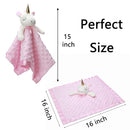 Pro Goleem Unicorn Loveys for Babies Soft Plush Pink Security Blanket for Girls Snuggle Toy Stuffed Animal Lovies for Babies Baby Girl Gifts for Newborn, Infant and Toddler, 16 Inch by TinyTreasures Baby Boutique