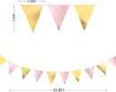 Pink Gold Party Decoration Metallic Fabric Light Pink Gold Triangle Pennant Banner Flag Bunting Garland for Women Girl Birthday Retirement Graduations Bridal Shower Wedding Baby Shower Party Supplies by GreenHaven Gardens