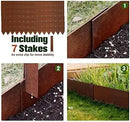 Worth Garden 6-Pack Pre-Rusted Cor-Ten Steel Landscape Edging - 40" L x 6" H Each (20ft Total) - No-Dig Hammer-in Heavy Duty 14-Gauge Metal Edging Border w/ 7 Clips & Gloves - Edge for Lawn Yard by CozyNest Decor