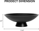 Decorative fruit bowl for Home Decor Large Modern Handicraft Key Bowl for Entryway Table Stylish Centerpiece Purse Bowl Pedestal bowl for Kitchen Counter Coffee Table(Artificial Stone Black) by CozyNest Decor