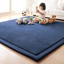 Loartee Nursery Rug Coral Velvet Crawling Rugs Mat Area Rugs Play Crawling Mat(6'8"x 6'8", Dark Blue) for Toddler Children Play Mat Yoga Mat Exercise Pads Carpet by TinyTreasures Baby Boutique