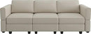 Belffin Modular Sofa Couch with Storage Seats Velvet 3 Seater Sofa for Living Room Grey by CozyNest Decor