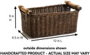 The Basket Lady Petit Pole Handle Wicker Storage Basket, Medium, 12 in L x 6.5 in W x 6 in H, Antique Walnut Brown by GreenHaven Gardens
