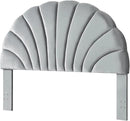 24KF Stunning Crown Design King Headboard, Upholstered Soft Velvet Petal Pattern Headboard King/CA King-Gray by CozyNest Decor