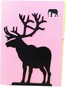 Winterworm Fashion Creative Cartoon Cute Iron Elk Moose Pattern Nonskid Metal Office Desk Bookends (Black) by CozyNest Decor