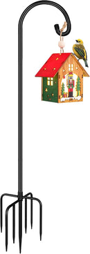 Shepherd Hook 108 Inch Tall Heavy-Duty Metal Garden Hanging Pole Stake for Bird Feeder Pole Plant Baskets, Black (1 Pack) by GreenHaven Gardens