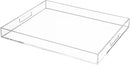 Clear Rectangular 16x20 Inches Acrylic Ottoman Tray Decorative Serving Tray with Cutout Handles Organizer Tray on Coffee Table Countertop Big Breakfast Bed Tray Living Room Appetizer Serving Food by CozyNest Decor