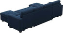 Belffin Modular Sectional Sleeper Sofa with Pull Out Bed Convertible U Shaped Sectional Sofa Couch with Storage Chaises for Living Room Blue by CozyNest Decor