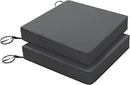 Favoyard Patio Chair Cushions 17 x 16 x 2 Inch Waterproof Outdoor Seat Cushions for Patio Furniture 3-Year Color Fastness Garden Sofa Couch Pads with Handle & Adjustable Straps Set of 2, Dark Grey by GreenHaven Gardens