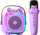 Karaoke Machine with 2 Wireless Microphones for Kids Adults,Portable Bluetooth Speaker Girls Toddlers Toy Gift for Aged 3-12 Year Birthday Parties Christmas Party - Purple by TinyTreasures Baby Boutique
