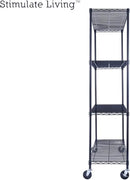 60"x18"x72" Prime Heavy Duty Black 4-Tier Wire Shelving NSF 3200 LBS MAX Capacity Storage Rack for Commercial, Hospital, School, Garage, and Kitchen Uses (with Wheels) by CozyNest Decor