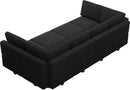 Belffin Modular Sectional Sofa with Storage Chaises Sleeper Couch 8 Seat Sectional Sofa Bed Black by CozyNest Decor